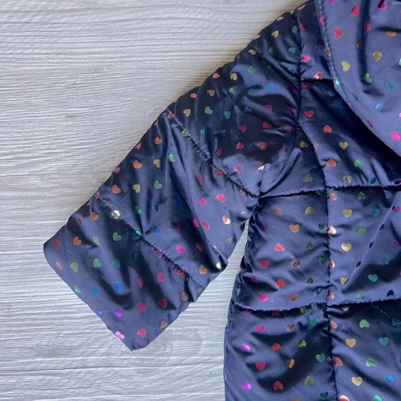 ME JANE rainbow heart puffer hooded jacket size 24M - Picture 13 of 16